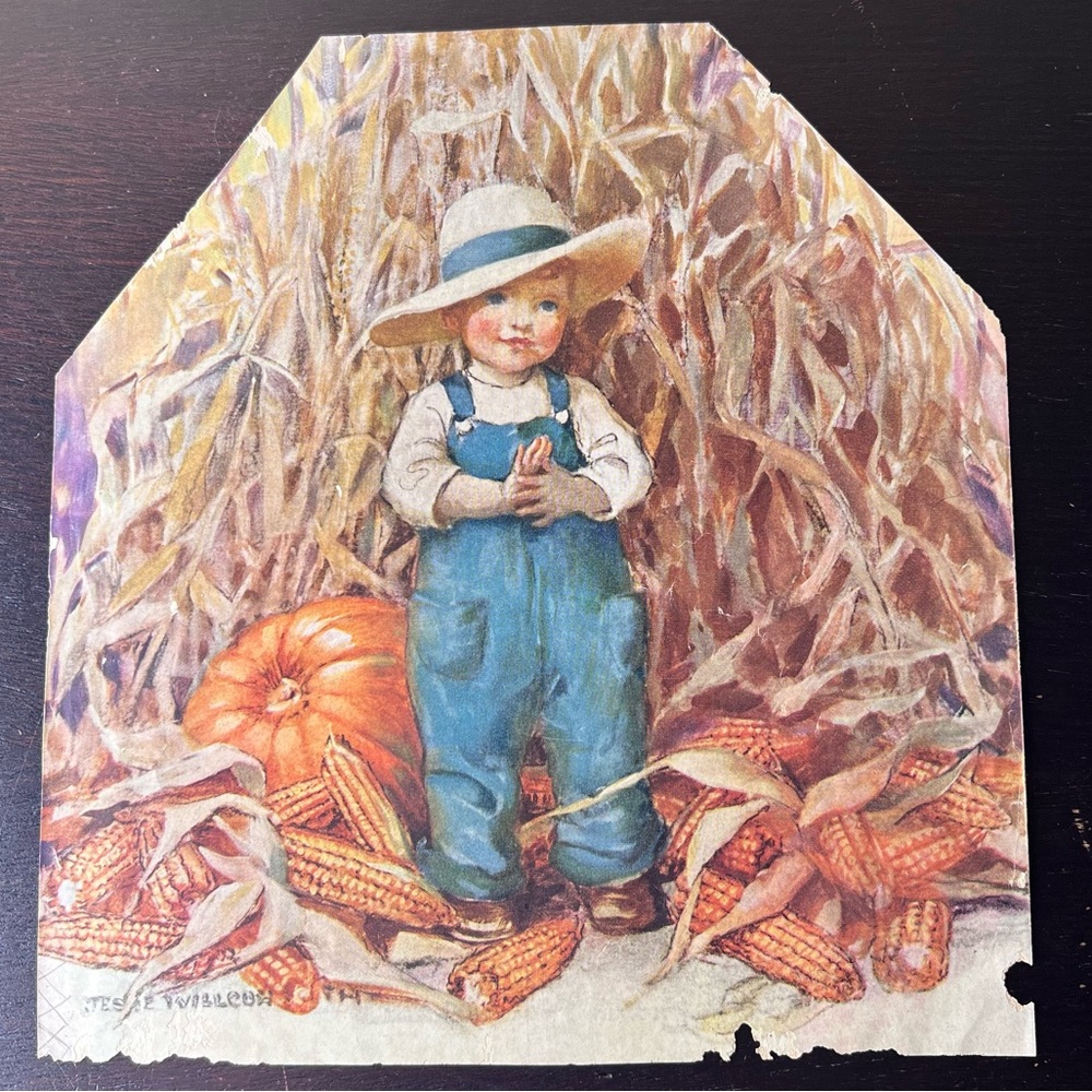 Vintage Jessie Wilcox Smith Magazine Cover Cutout – Thanksgiving